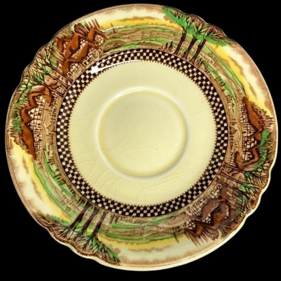 VTG Myott Son & Co. Hanley Englands Countryside Transferware Tea Cup + Saucer - Picture 5 of 8